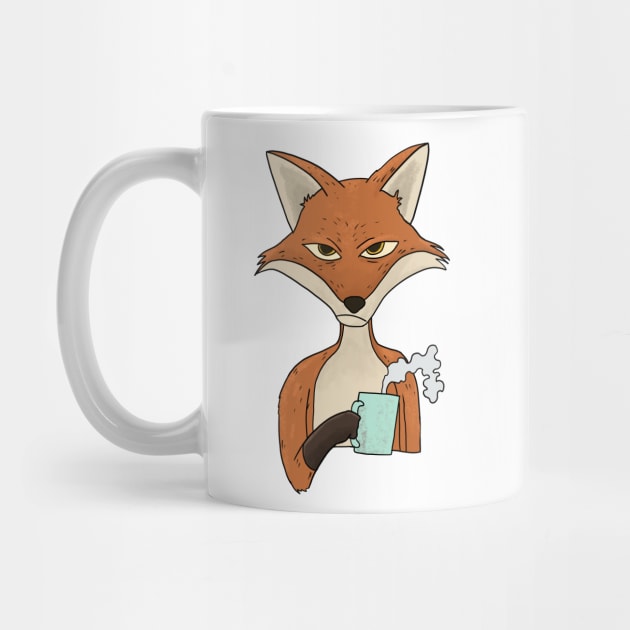 Grumpy Fox with Coffee Morning Grouch by Mesyo